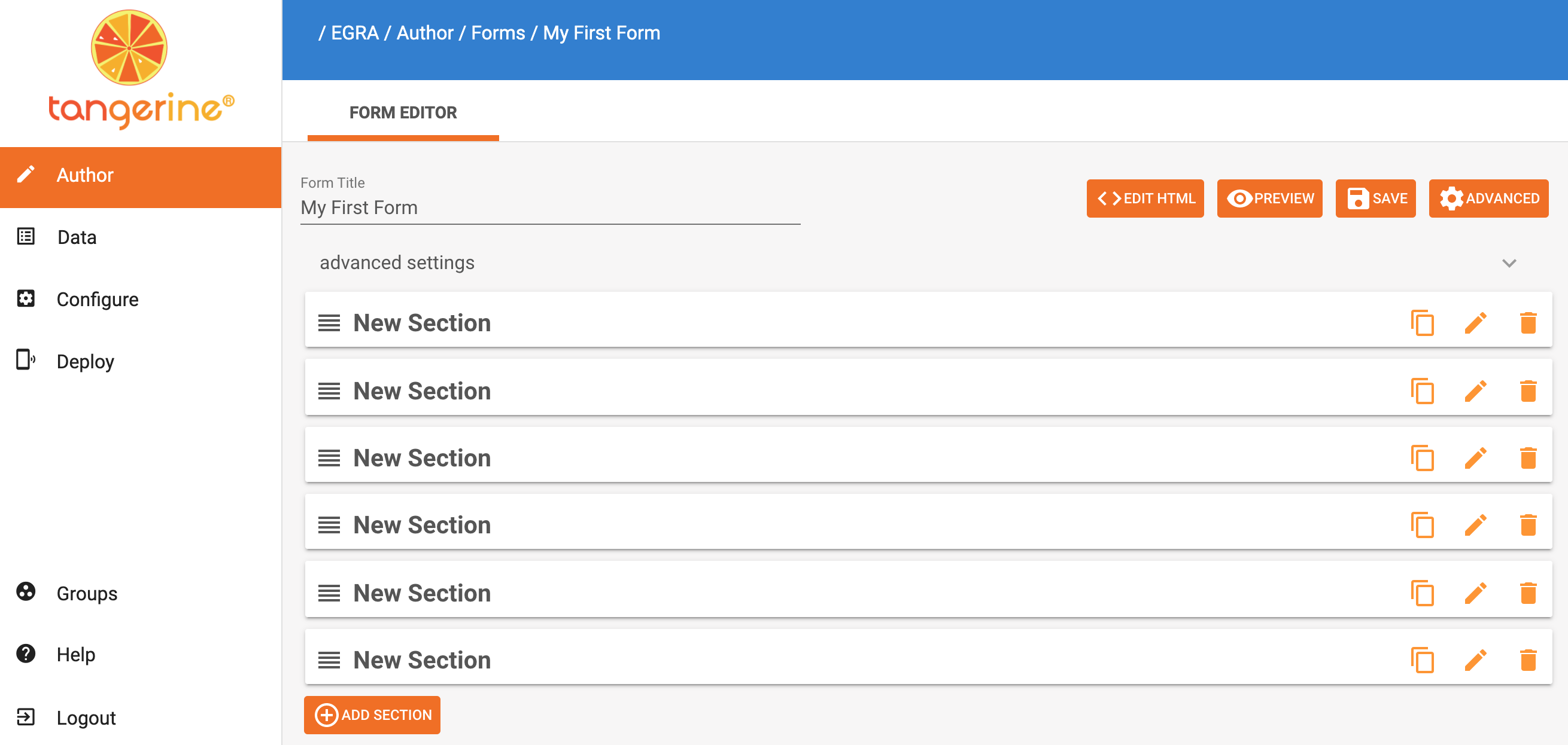 New sections